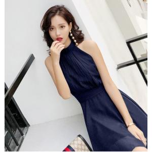 ホルターネック ドレス リボン マキシ ワンピ...の詳細画像4