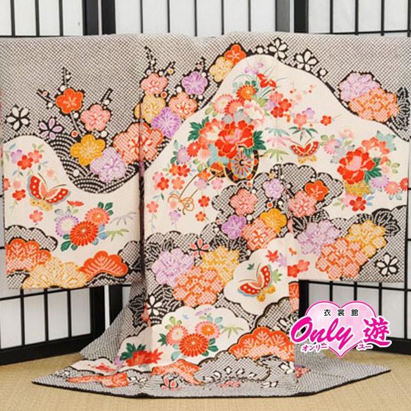 S15-0400/お宮参り/着物/レンタル/女の子/0-109SK/赤ちゃん/のしめ/掛け着物/初着...