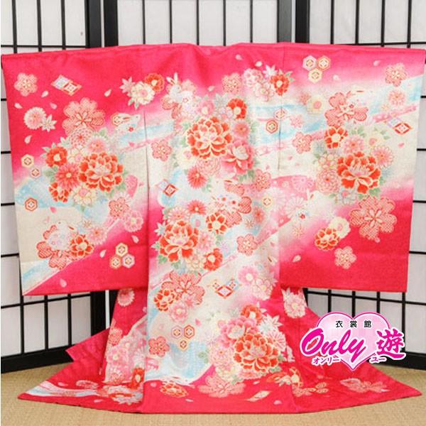 D23-0120/お宮参り/着物/レンタル/女の子/0-118IM/赤ちゃん/のしめ/掛け着物/初着...