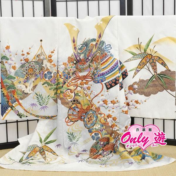 D/お宮参り/着物/レンタル/男の子/0-510OI/赤ちゃん/のしめ/掛け着物/初着/産着/白/古...