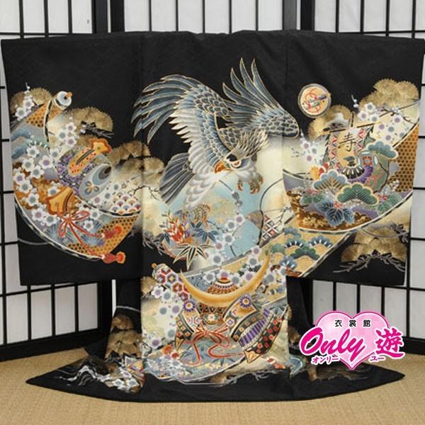 D23-0120/お宮参り/着物/レンタル/男の子/0-517IM/赤ちゃん/のしめ/掛け着物/初着...