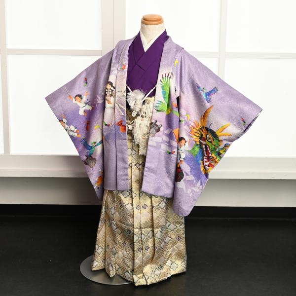 B18-0390S羽織袴セット/レンタル/男の子/moeの世界/永田萌/03-550OI/七五三/3...