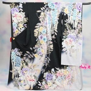 B110-RF1780-22/振袖セット/オーダーレンタル/假屋崎省吾の世界/20-1014RF/サイズ自由/レディース/成人式/振袖/ブランド/黒/古典柄/正絹