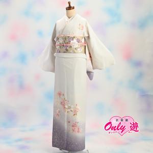 【訪問着セット】/レディース/セイコマツダ/30-016NK/35-009NK/Lサイズ/結婚式/入学式/卒業式/レンタル/訪問着/フォーマル/グレー/京友禅/正絹/着物レンタル｜onlyyou