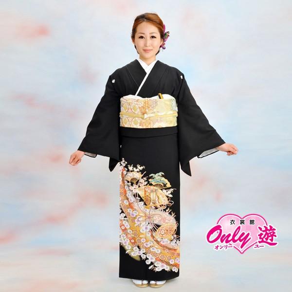 25-500/留袖セット/レディース/40-008NB/Mサイズ/結婚式/レンタル/黒留袖/フォーマ...