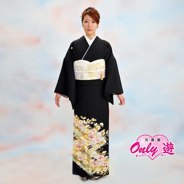 25-600/留袖セット/レディース/40-009NB/Lサイズ/結婚式/レンタル/黒留袖/フォーマ...