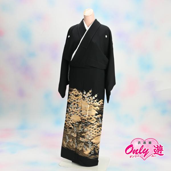 02-100/留袖セット/レディース/40-035BN/Mサイズ/結婚式/レンタル/黒留袖/フォーマ...