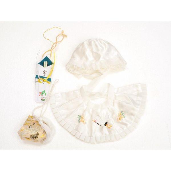 E19-0028/KT/お宮参り 男の子 レンタル赤ちゃん用よだれかけ 帽子 お守り 末広 紐銭セッ...