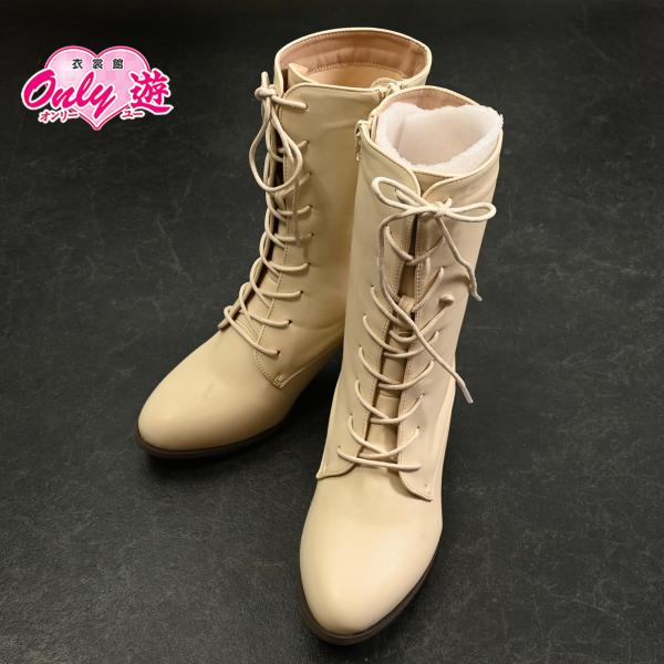 【新品】編上げブーツ/レディース/BT-0106TY/アイボリー/LLサイズ/25cm/25.5ｃｍ...