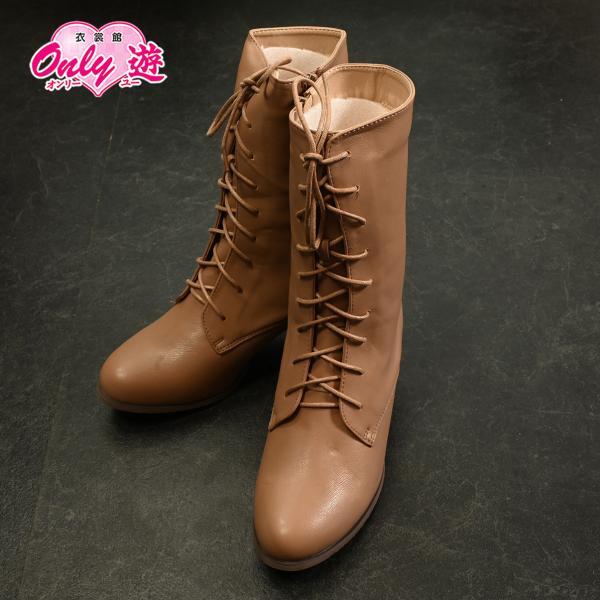 【新品】編上げブーツ/レディース/BT-0107TY/モカ/Sサイズ/22cm/22.5ｃｍ/靴/ヒ...