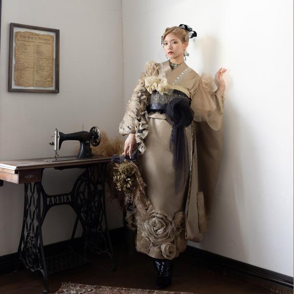 【最新作】プレタ振袖セット/DK-001B/Ryusa rose/リューサローズ/ゴールド/Lサイズ...