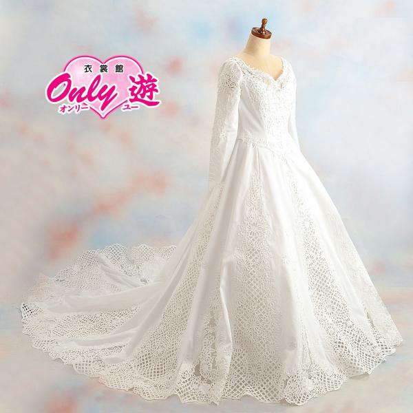 ウェディングドレス/レンタル/レディース/エンパイアライン/9号/ホワイト/花嫁/結婚式/