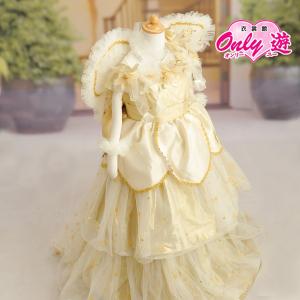 A20-0218/MR/子供ドレス/トレーンドレス/SEIKO MATSUDA KIDS DRESS/レンタル/女の子/7~8歳用/120cm/ゴールド/フェアリー/