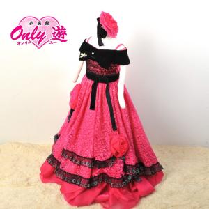 A21-0490/IM/子供ドレス/トレーンドレス/SEIKO MATSUDA KIDS DRESS/G120-18IM/レンタル/女の子/7~8歳用/120cm/ローズピンク/レース/