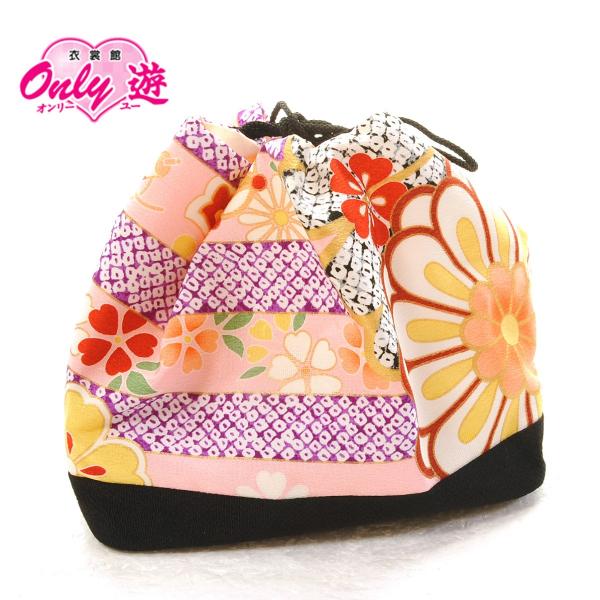 巾着/レディース/KN-212/卒業式/街着/ゆかた/レンタル/ピンク/友禅/着物レンタル