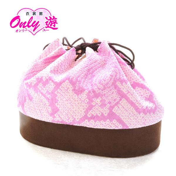 巾着/レディース/KN-307/卒業式/街着/ゆかた/レンタル/パープル/鹿の子/着物レンタル