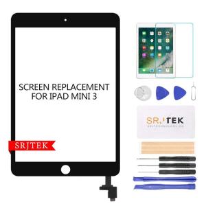 SRJTEK For iPad mini 3 適合 A1599 A1600 交換用タッチパネルデジタイザー フロントガラス（液晶パネルなし、｜onna
