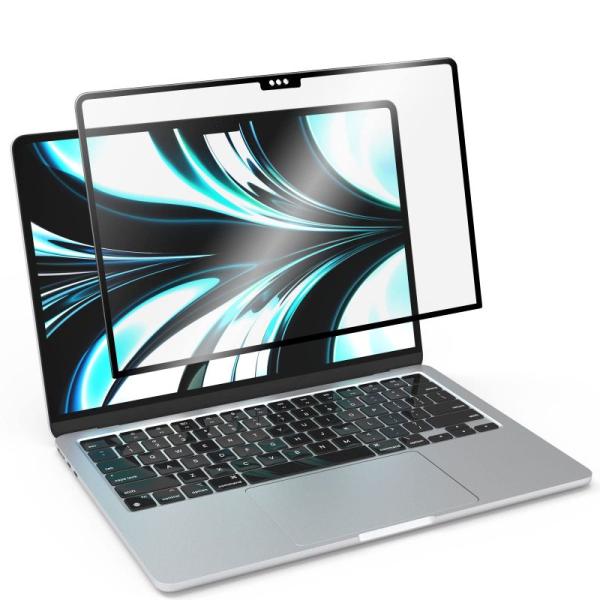 MacBook Air 2022 (M2チップ 13.6インチ) 用 ガラスフィルム 9H硬度 HD...
