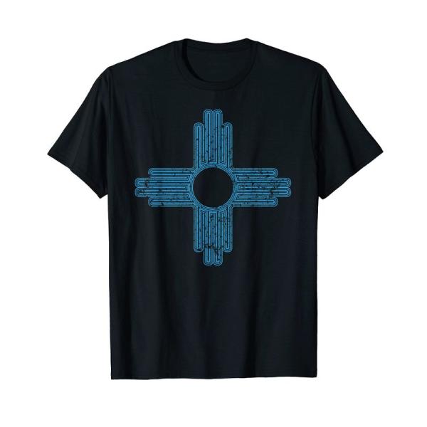 ニューメキシコギフト メンズ レディース ブルー ジア シンボル フラッグ ギフト Tシャツ