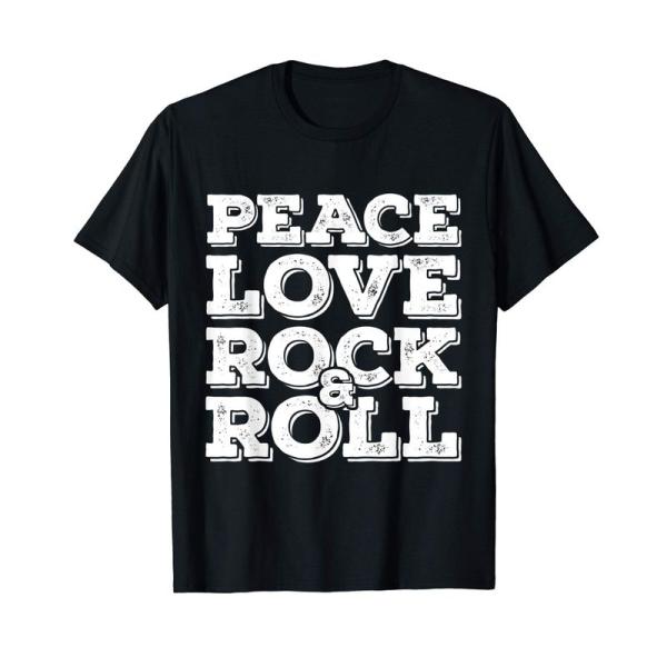 ロックンロール平和愛ロッカーメッセージ音楽ギフト Tシャツ