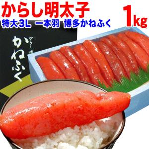 グルメ ギフト (明太子 魚卵)送料無料 かねふく 辛子明太子1kg 特大｜onomichi-marukin