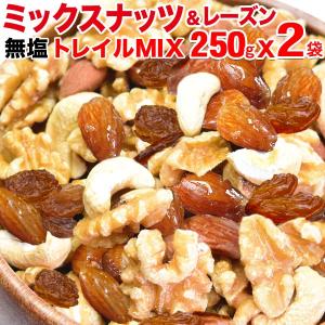 おつまみ 珍味 ナッツ ミックスナッツ＆レーズン 250g×2袋 ポイント利用 大人女子のトレイルミックス メール便限定 送料無料