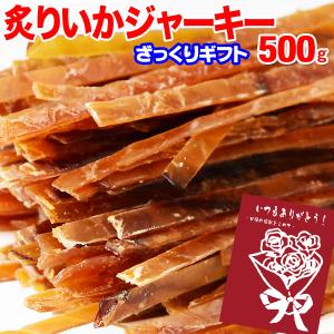 【ざっくりギフト】 ギフト 干しイカ 珍味 おつまみ 炙り いかジャーキー 500g メール便限定 送料無料｜onomichi-marukin