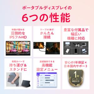 日本企業 ポータブルディスプレイ 15.6イン...の詳細画像3