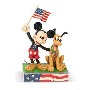 enesco Disney Traditions ミッキー＆プルート アメリカンフラッグ