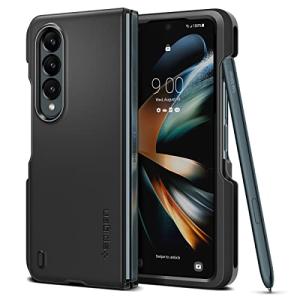 Spigen Galaxy Z Fold4 ケース ペン収納 超薄型 超軽量 耐衝撃 ワイヤレス充電 対応 さらさら マット仕上げ レンズ保護 指紋防