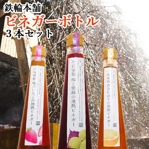 地獄蒸しビネガーレギュラーボトル 3種(苺・かぼす・梅紫蘇)セット 各210mL ギフト箱入り 果実...