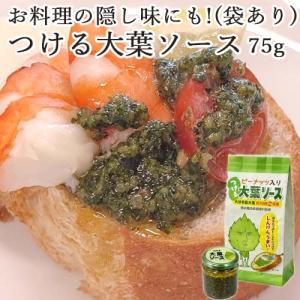大分市産規格外大葉使用 (袋あり)つける大葉ソース 75g フードロス サラダ たれ ドレッシング ニンニク パスタ オイル 大分県産 ユワキヤ醤油