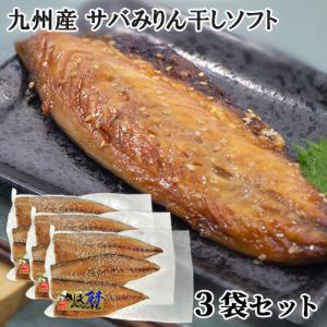 九州産 新鮮な鯖を使用 サバみりん干しソフト 1袋(目安2〜4枚入り)×3袋セット 冷凍 ヤマク海産【送料込】