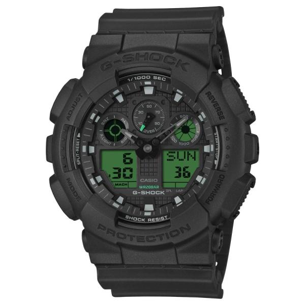 Gショック GA-100BEG-1AJF BLACK AND ELECTRO GREEN デジアナ　...