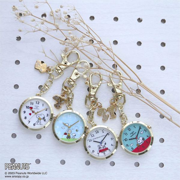 キーホルダーウォッチ スヌーピー PEANUTS（ピーナッツ）チャーム付き かわいい 時計 ハングウ...