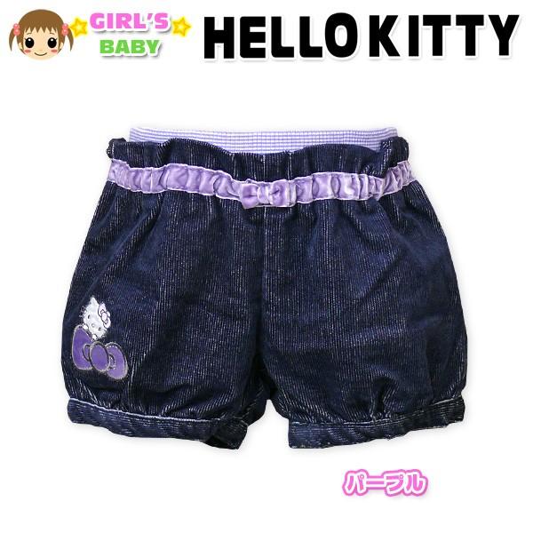 女児ベビー ショートパンツ HELLO KITTY/ハローキティ キャラワッペン・ミニリボン付カボチ...