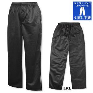 送料無料 紳士 メンズ ブリスター ストレート パンツ ジャージ 丈直し不要 前ファスナー ys-0012c-bk メール便対応