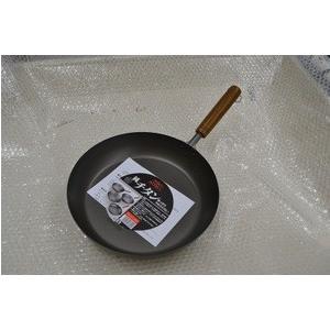 長谷元 チタン木柄フライパン　28cm 軽い 軽量 中華なべ　日本製　店舗用　片手 チャーハン　手や...