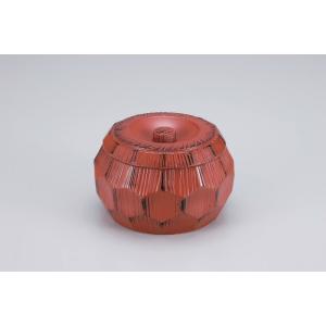 錦亀甲飯器　根来 φ15.1×9cm 漆器 高級丼重 懐石用 うな重 器 飯器 ひつまぶし 和食器 ...