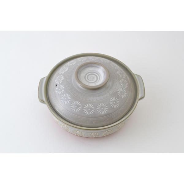 三島　IH土鍋　8号鍋 3〜4人用　日本製　寄せ鍋・湯豆腐 M3931　国産　万古焼 萬古焼　大樹　...