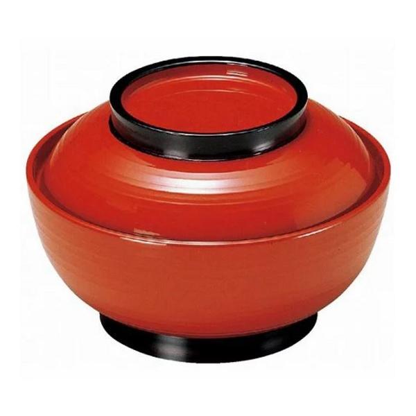 耐熱乱引三日月丼　朱ツバ黒　6寸（食洗機対応）　業務用、自宅用、家庭用　おすすめ　オススメ　人気　和...