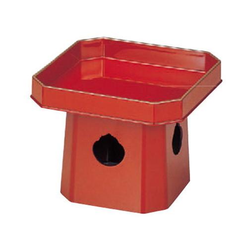 6寸三宝盛器　朱天金　168×168×H140mm　漆器 お月見　団子　お正月　鏡餅台　鯛　名月　満...