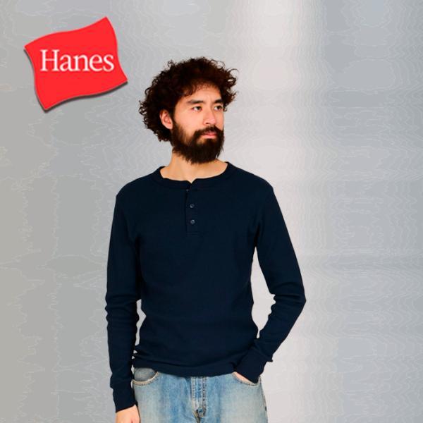 Hanes ヘインズ BEEFY サーマルヘンリーネックロングスリーブ HM4-S104