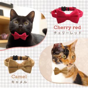 猫 首輪 猫の首輪 リボン 鈴 ベロア調 子猫...の詳細画像4
