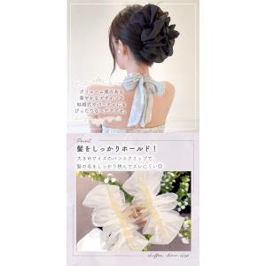 ヘアクリップ バンスクリップ シフォン 大きめ...の詳細画像3