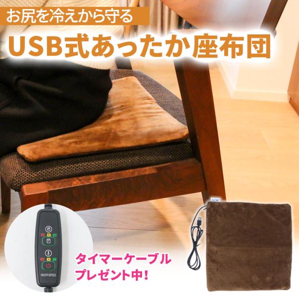 USB 座布団 プレゼント付き 電気座布団 ホットマット あったかグッズ ホットクッション ホット座...