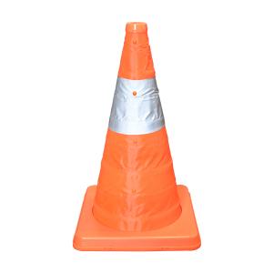 伸縮式カラーコーン  2個セット 高さ41cm 折り畳み三角コーン