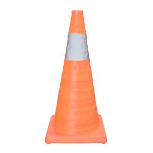 伸縮式カラーコーン 2個セット 高さ62cm 折り畳み三角コーン