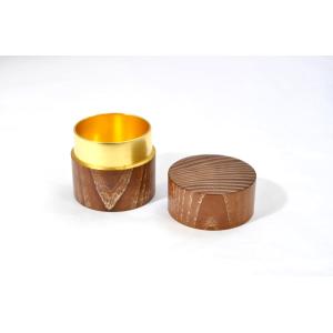 茶道具 なつめ お薄器 上 本桑 中次茶器 和巾棗 内金箔張 裏千家用