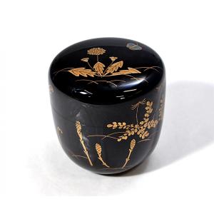 2.2中棗 黒 六瓢（切合口） 中村孝也作 : 山中塗 嘉匠菴 大尾嘉漆器